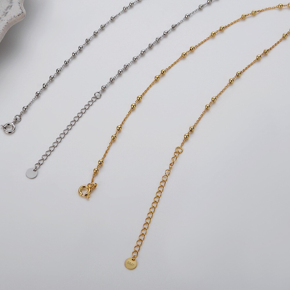 Ball Chain Spaced Beads Necklace N1029