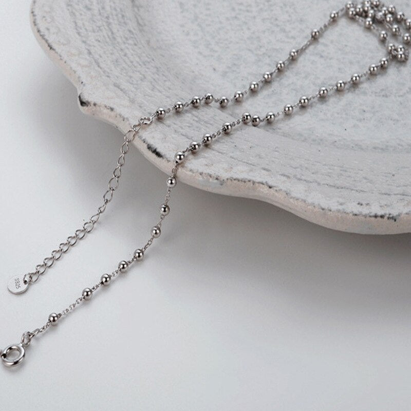 Ball Chain Spaced Beads Necklace N1029