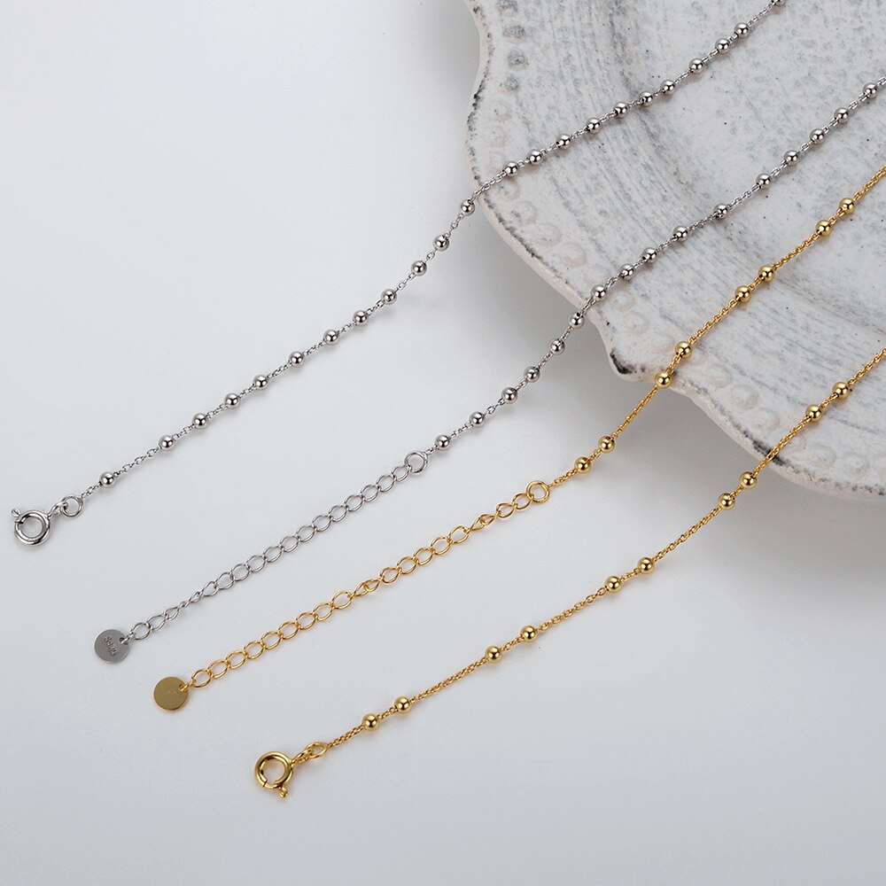 Ball Chain Spaced Beads Necklace N1029