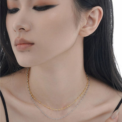 Ball Chain Spaced Beads Necklace N1029