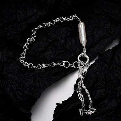 Baroque Pearl Cable Chain Bracelet B1027