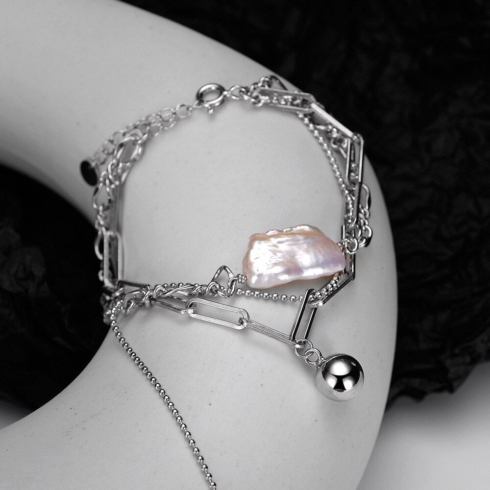 Baroque Pearl Multi Chain Bracelet B1028