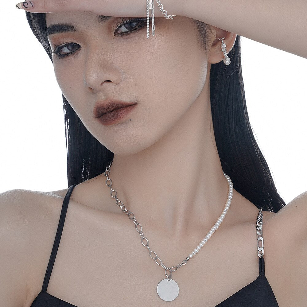 Baroque Pearls Cable Chain Necklace N1033