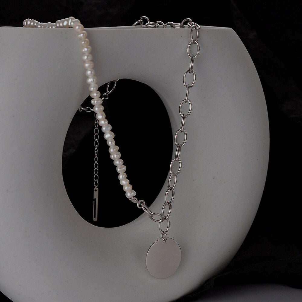 Baroque Pearls Cable Chain Necklace N1033