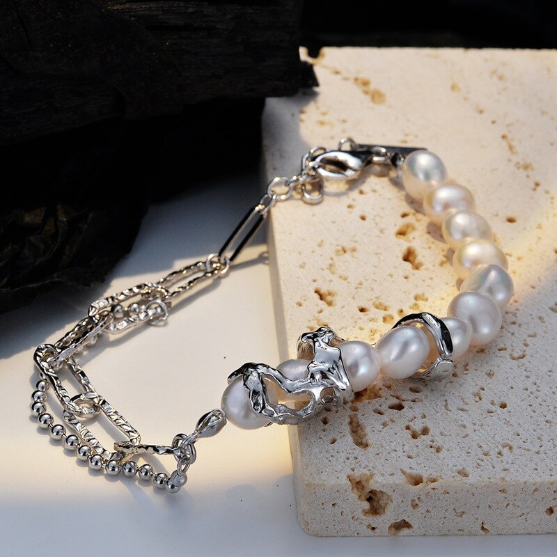 Baroque Pearls Irregular Links Bracelet B1020