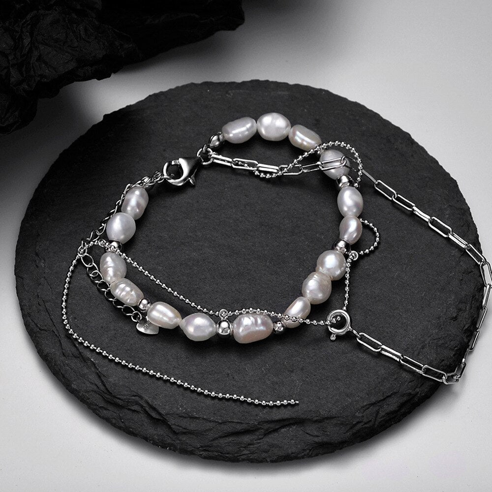 Baroque Pearls Chain Bracelet B1029