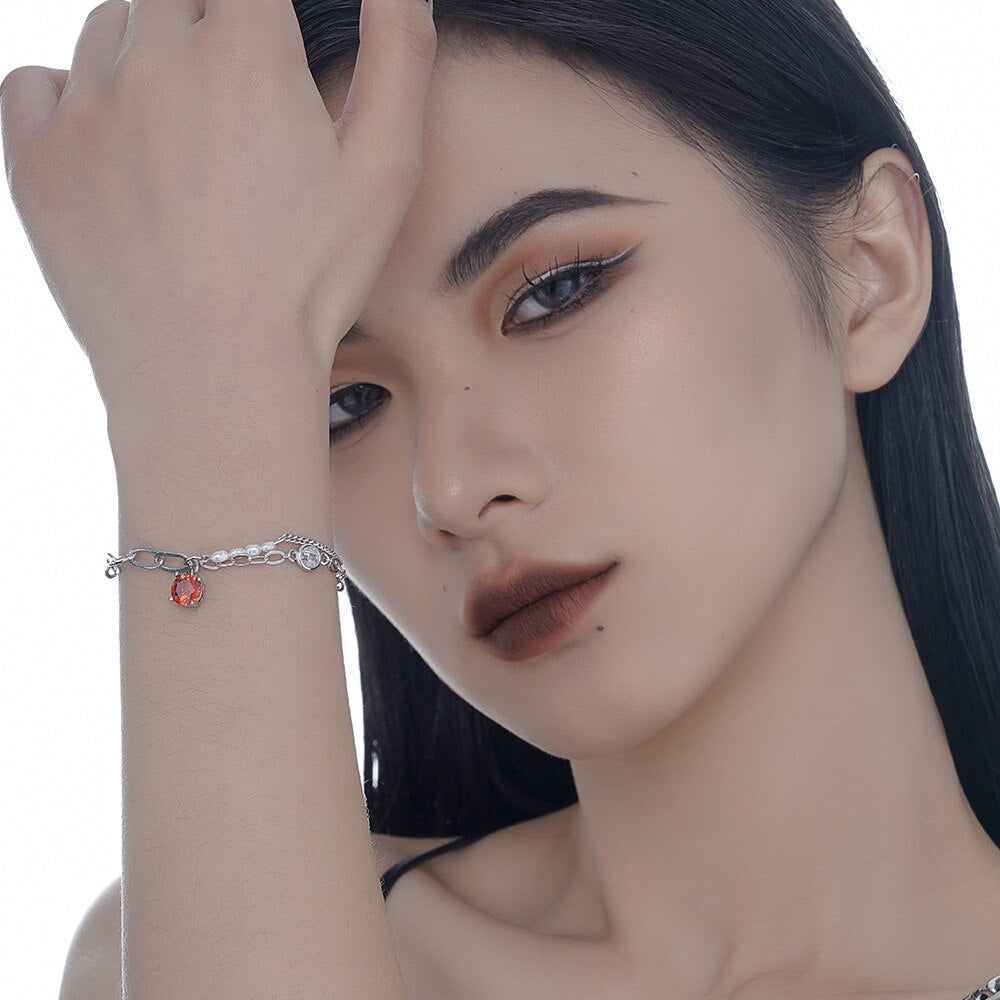 Multi Chained Baroque Pearls Bracelet B1034