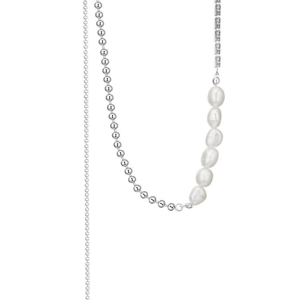 Multi Chain Baroque Pearl Necklace N1013