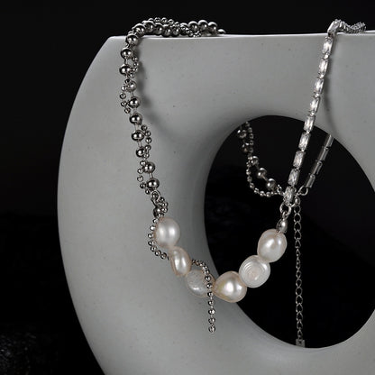 Multi Chain Baroque Pearl Necklace N1013