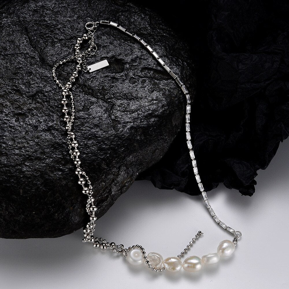 Multi Chain Baroque Pearl Necklace N1013