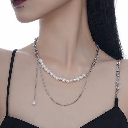 Long Chain Baroque Pearl Tassel Necklace N1031