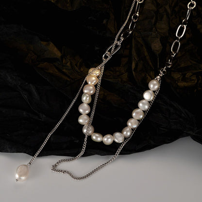 Long Chain Baroque Pearl Tassel Necklace N1031