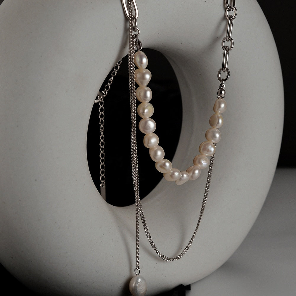 Long Chain Baroque Pearl Tassel Necklace N1031