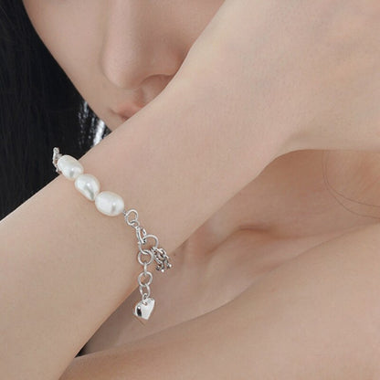 Bracelet multi-chaînes perles baroques B1036