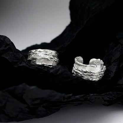 Beaten Texture Wide Ear Cuff E1121, 1 Piece