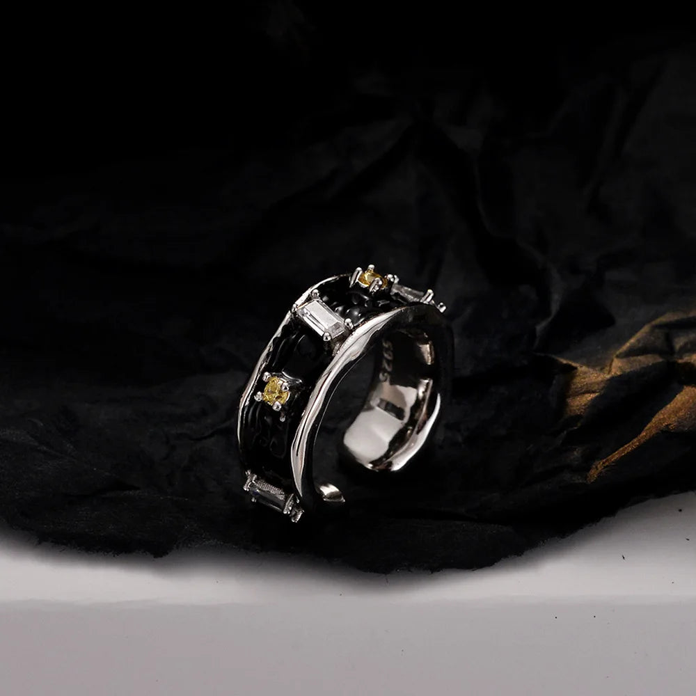 Black Enamel CZ Earring E1140, 1 Piece