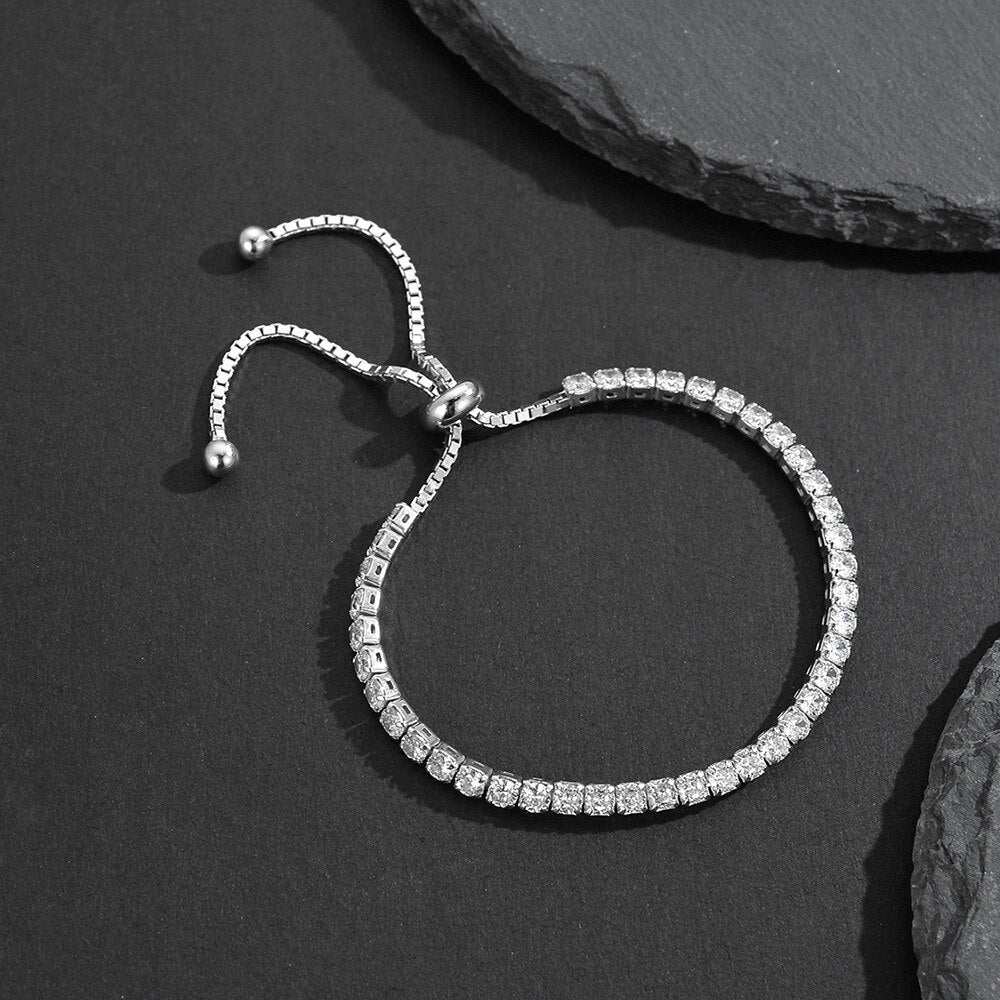 Bling CZ Sliding Chain Bracelet B1013