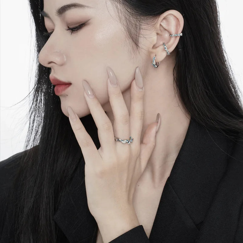 Enamel Bark Effect Ear Cuff E1113, 1 Piece