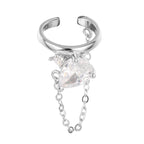 CZ Tassel Chain Earring E1187, 1 Piece