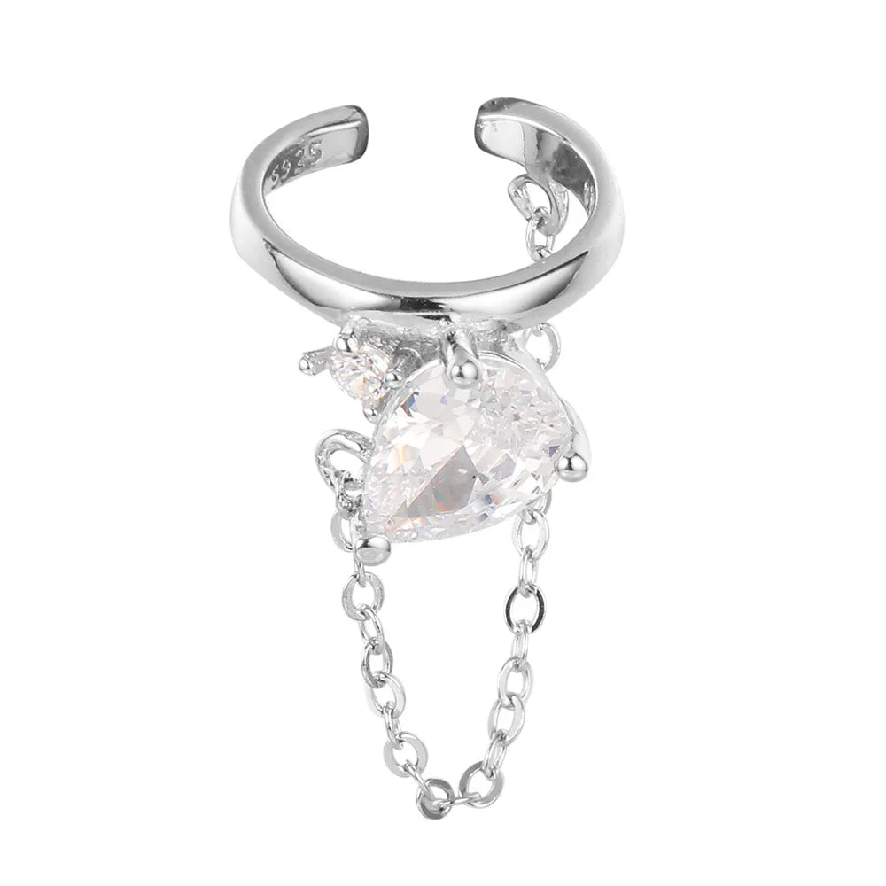 CZ Tassel Chain Earring E1187, 1 Piece