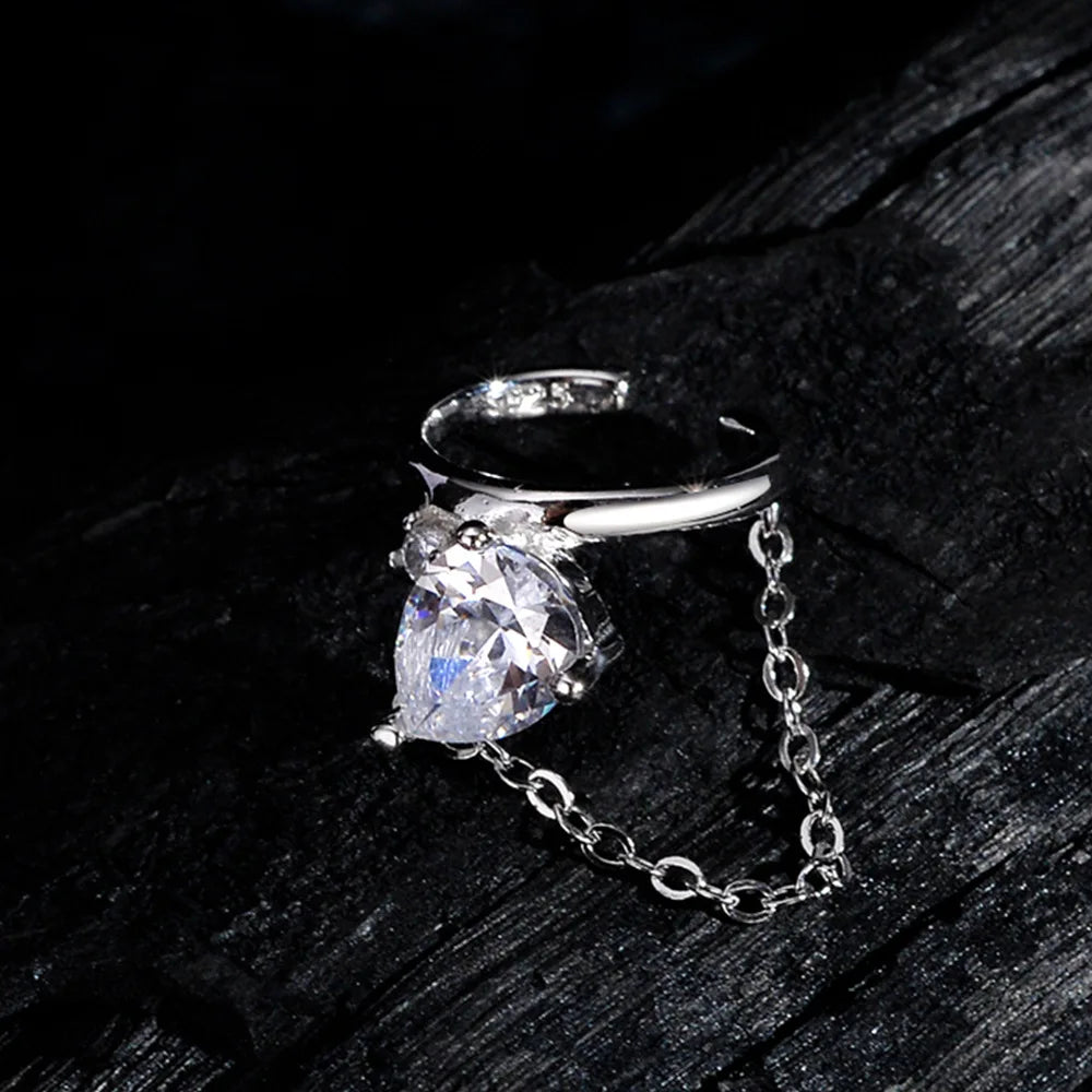 CZ Tassel Chain Earring E1187, 1 Piece