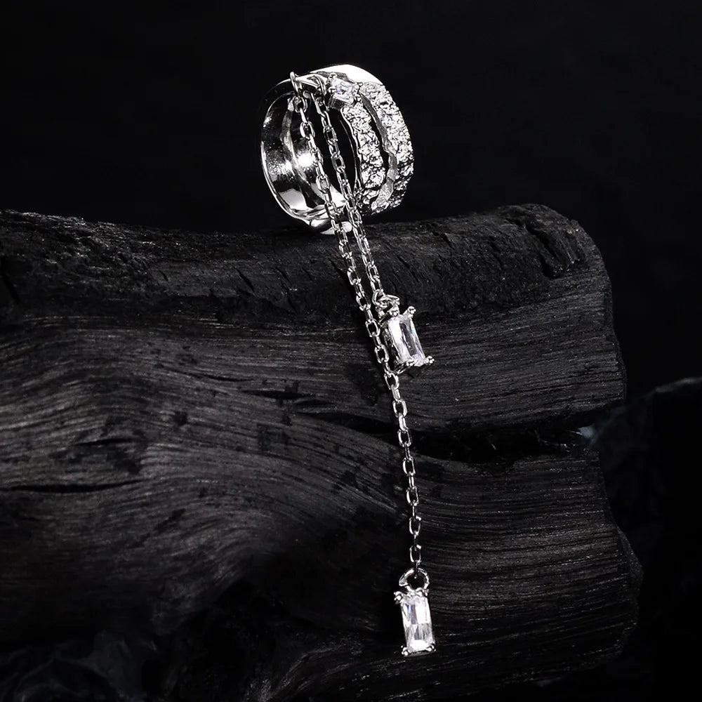 Chained CZ Huggies Ear Cuff E1129, 1 Piece