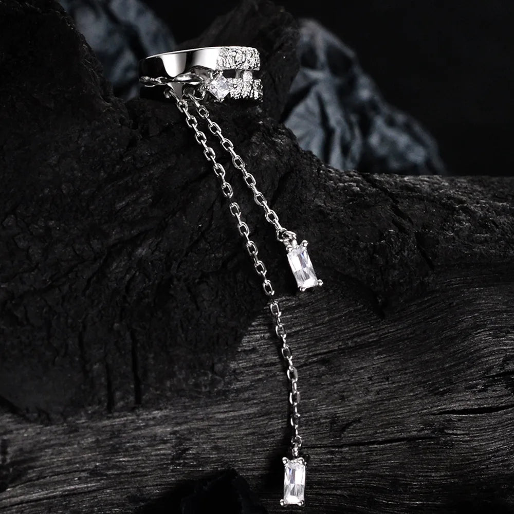 Chained CZ Huggies Ear Cuff E1129, 1 Piece