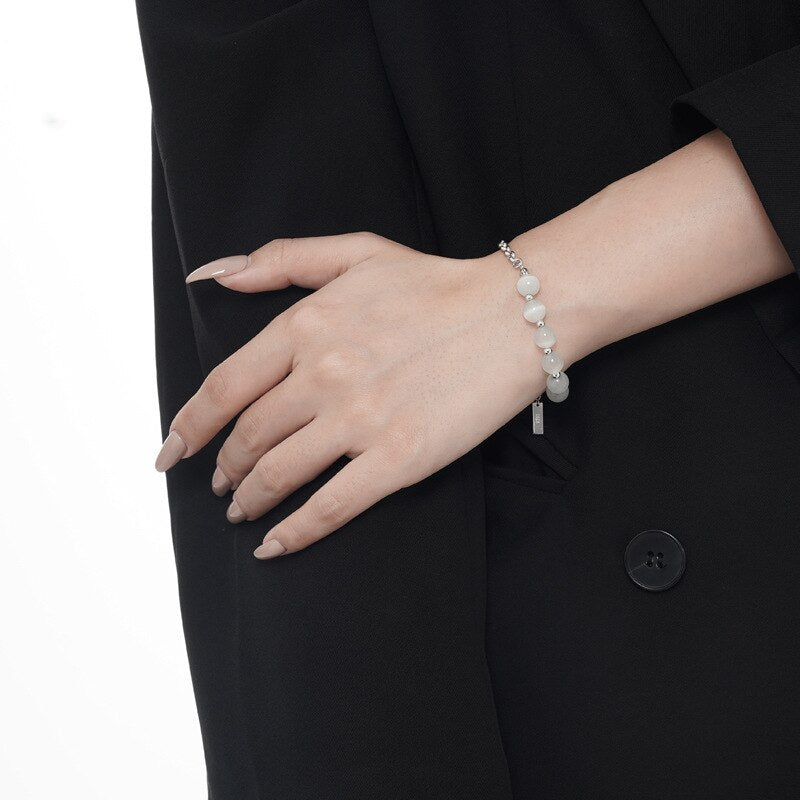 Cat's Eye Drawn Cable Chain Bracelet B1007