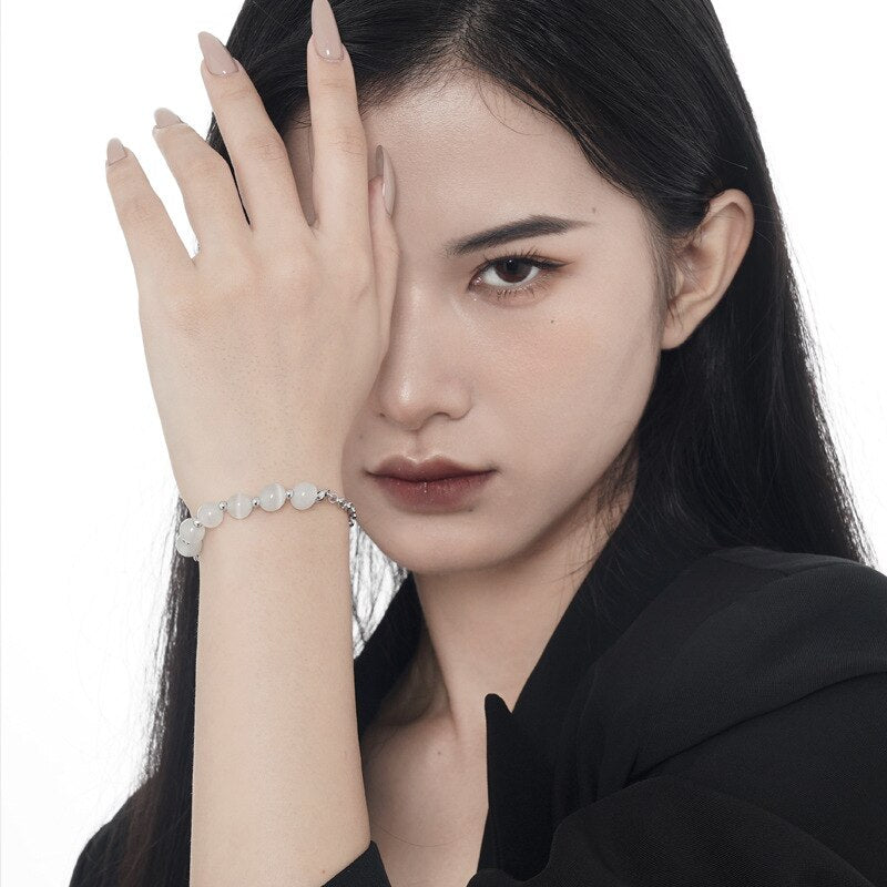 Cat's Eye Drawn Cable Chain Bracelet B1007