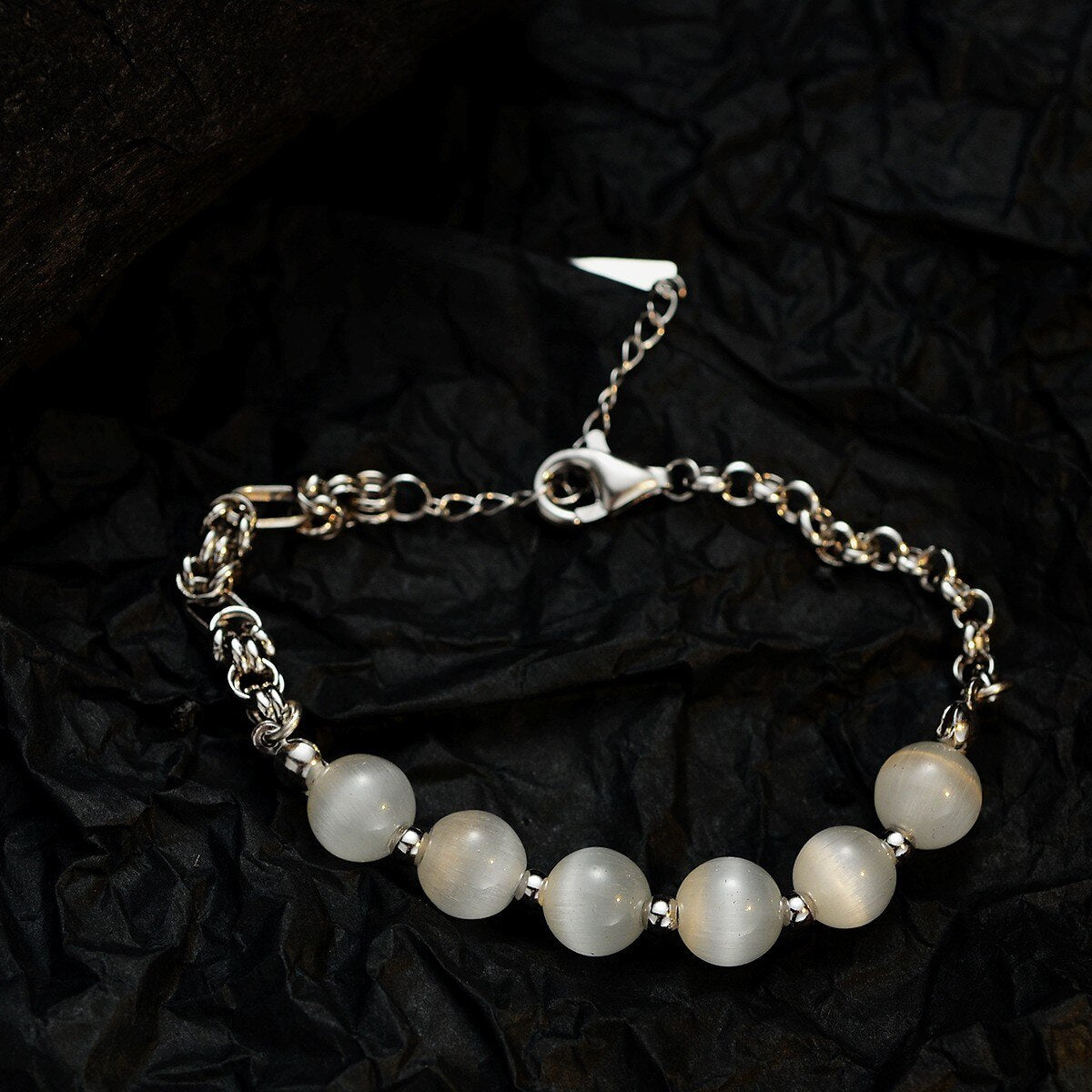 Cat's Eye Drawn Cable Chain Bracelet B1007