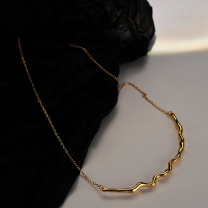 Crinkled Thick Wire Necklace N1030