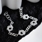 Crumpled Charms Curb Chain Bracelet B1005