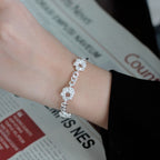 Crumpled Charms Curb Chain Bracelet B1005