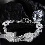 Crumpled Charms Curb Chain Bracelet B1005