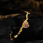 Agate Heart Crumpled Open Bangle B1050