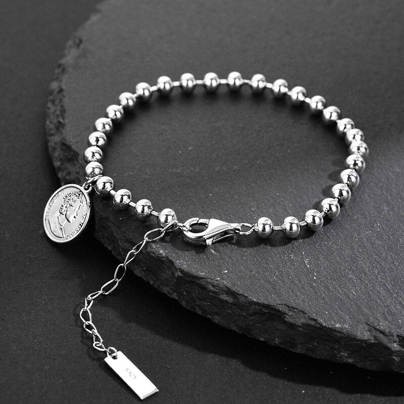 Elizabeth Coin Ball Chain Bracelet B1015