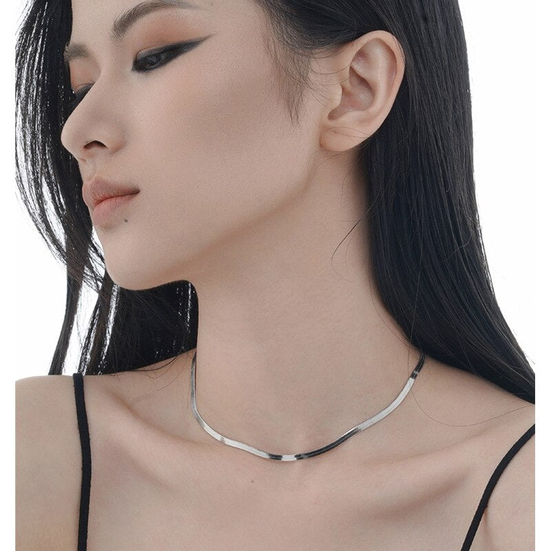 Flat Snake Chain Necklace N1020