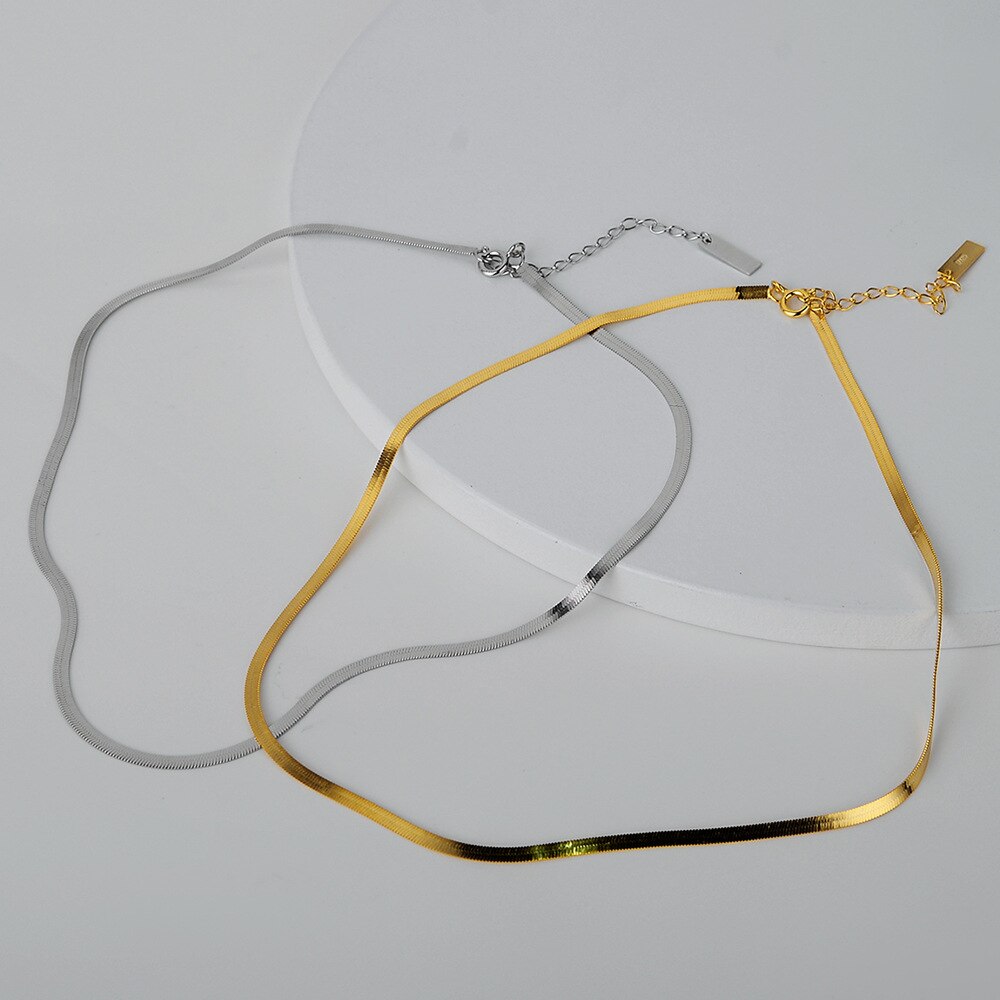 Flat Snake Chain Necklace N1020