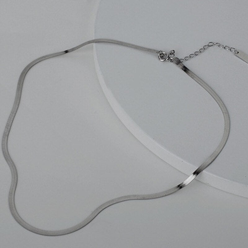 Flat Snake Chain Necklace N1020