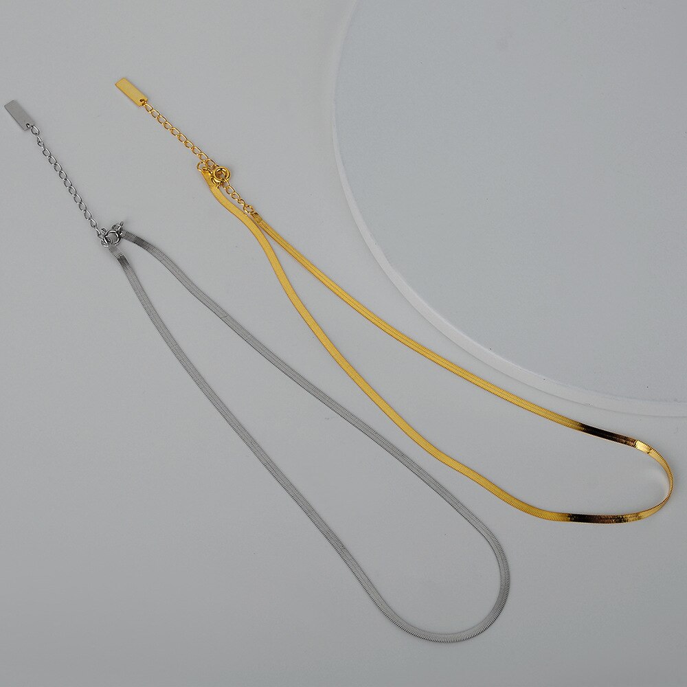 Flat Snake Chain Necklace N1020