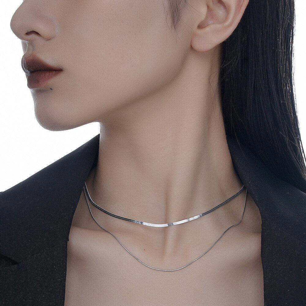 Flat Snake Chain Necklace N1038