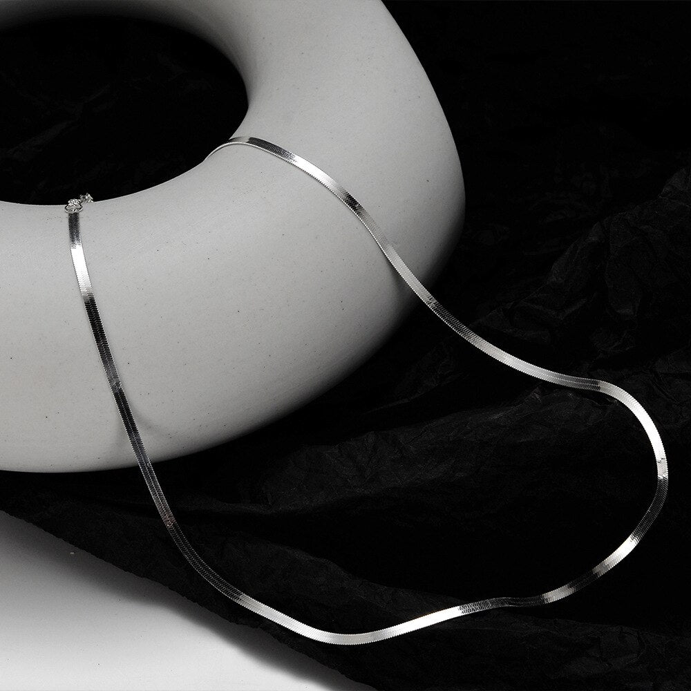 Flat Snake Chain Necklace N1038