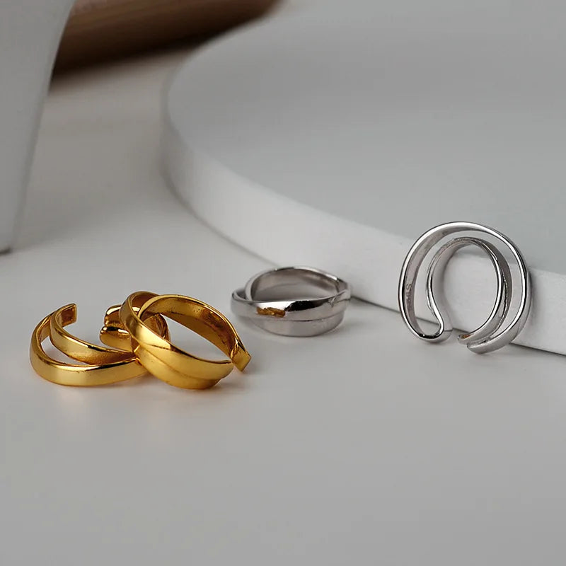 Flat Swirling Hoops Earring E1095, 1 Piece