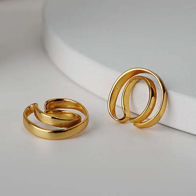 Flat Swirling Hoops Earring E1095, 1 Piece