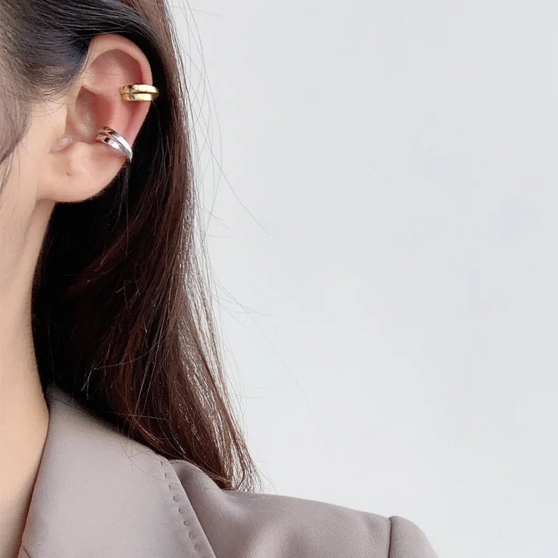 Flat Swirling Hoops Earring E1095, 1 Piece