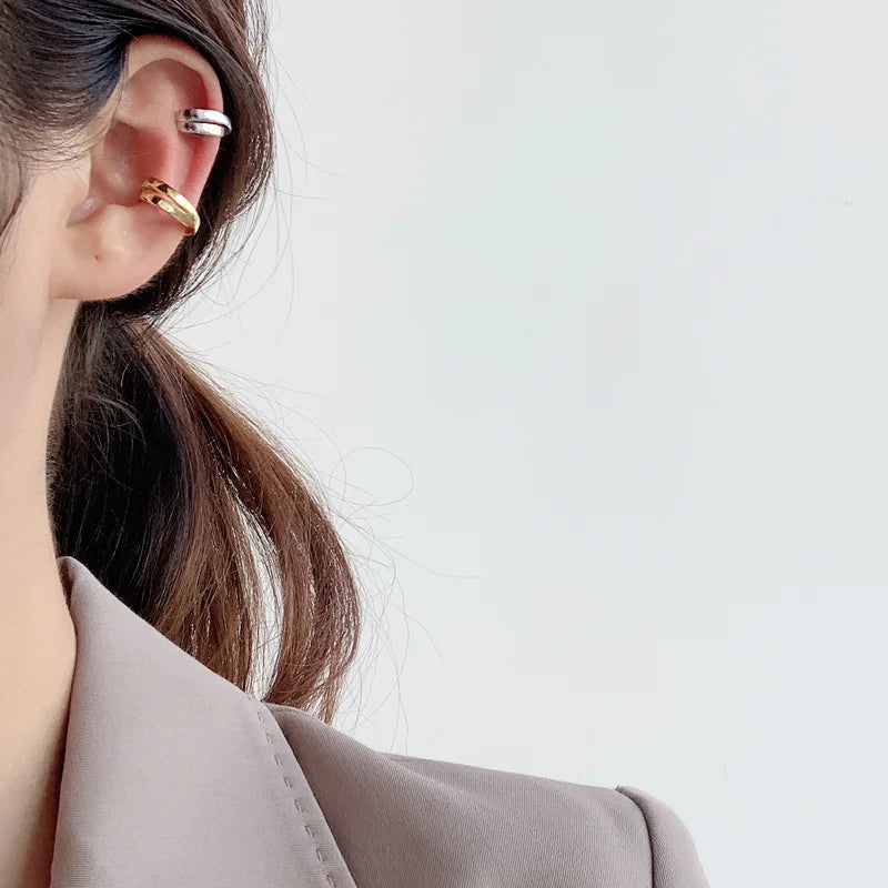 Flat Swirling Hoops Earring E1095, 1 Piece