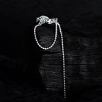 Green CZ Long Chain Earring E1130, 1 Piece