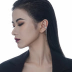 Green CZ Long Chain Earring E1130, 1 Piece