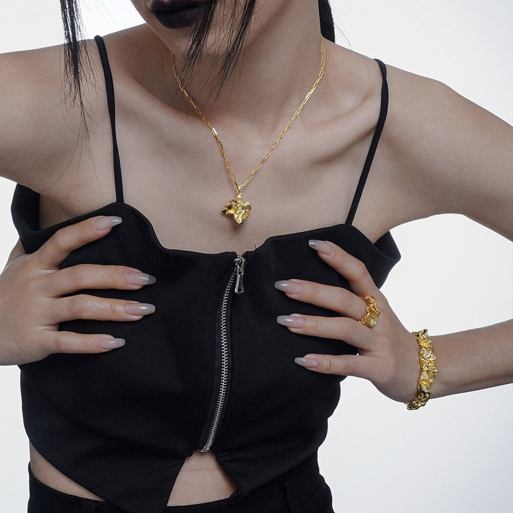 Crumpled Texture Open Bangle B1040