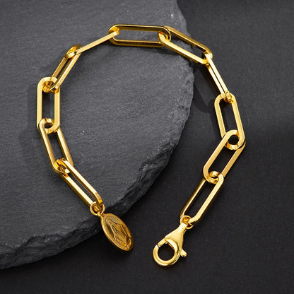 Thick Drawn Elongated Chain Bracelet B1045